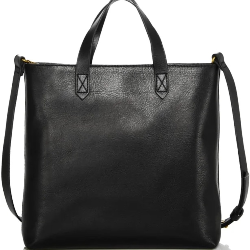 Madewell Medium Top-Zip Crossbody Bag. Black leather, nwot